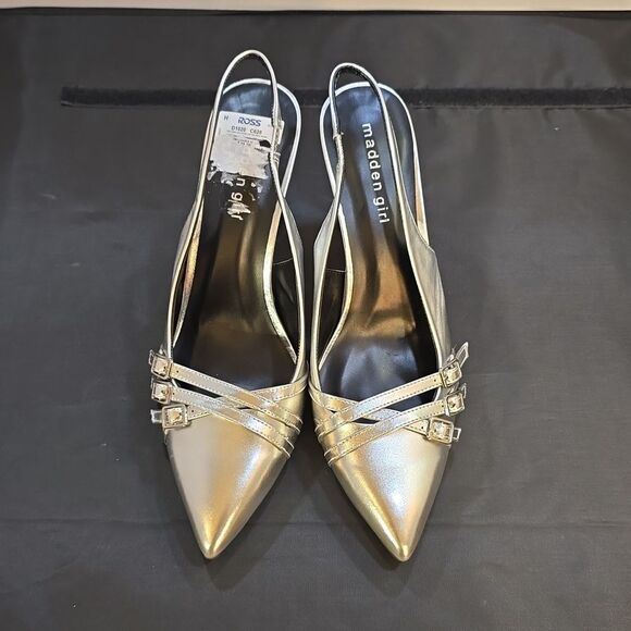 BRAND NEW MADDEN GIRL POINTED TOE BACKLESS HIGH HEELS SANDAL G1 - Picture 3 of 16